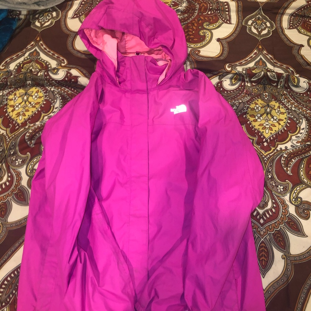 Pink girls North face jacket size XL(18)